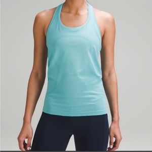 Lululemon Swiftly Racerback Tank Top in Aqua Size 4